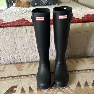 Hunter Black Tall Rain Boots